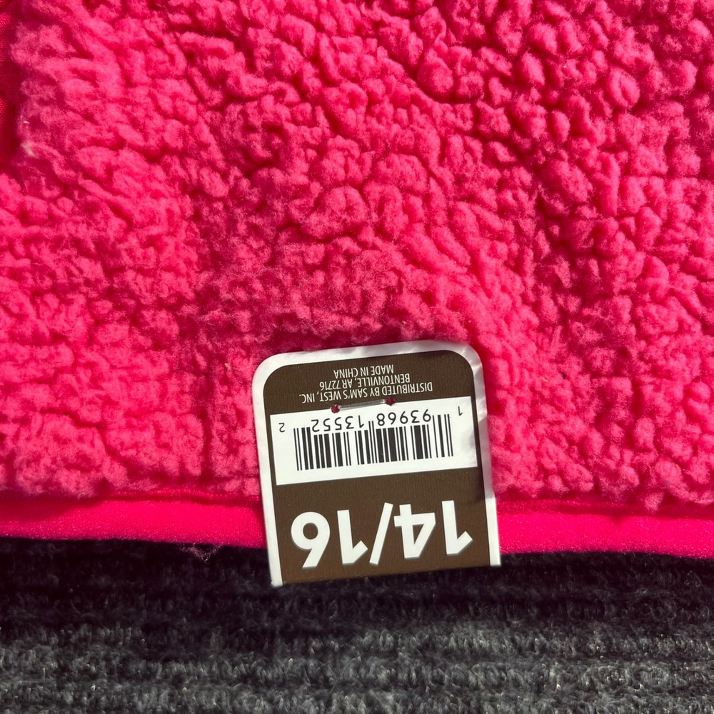 Cuddly Sherpa Pullover Girls Youth Button Up Fleece Pink Top Size 14/16 - Picture 3 of 6